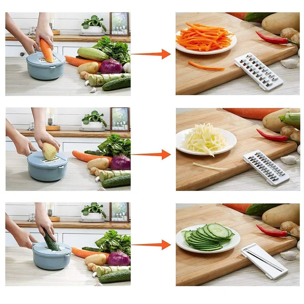 12 Pcs/ Sets Multi-Function Vegetable Slicer