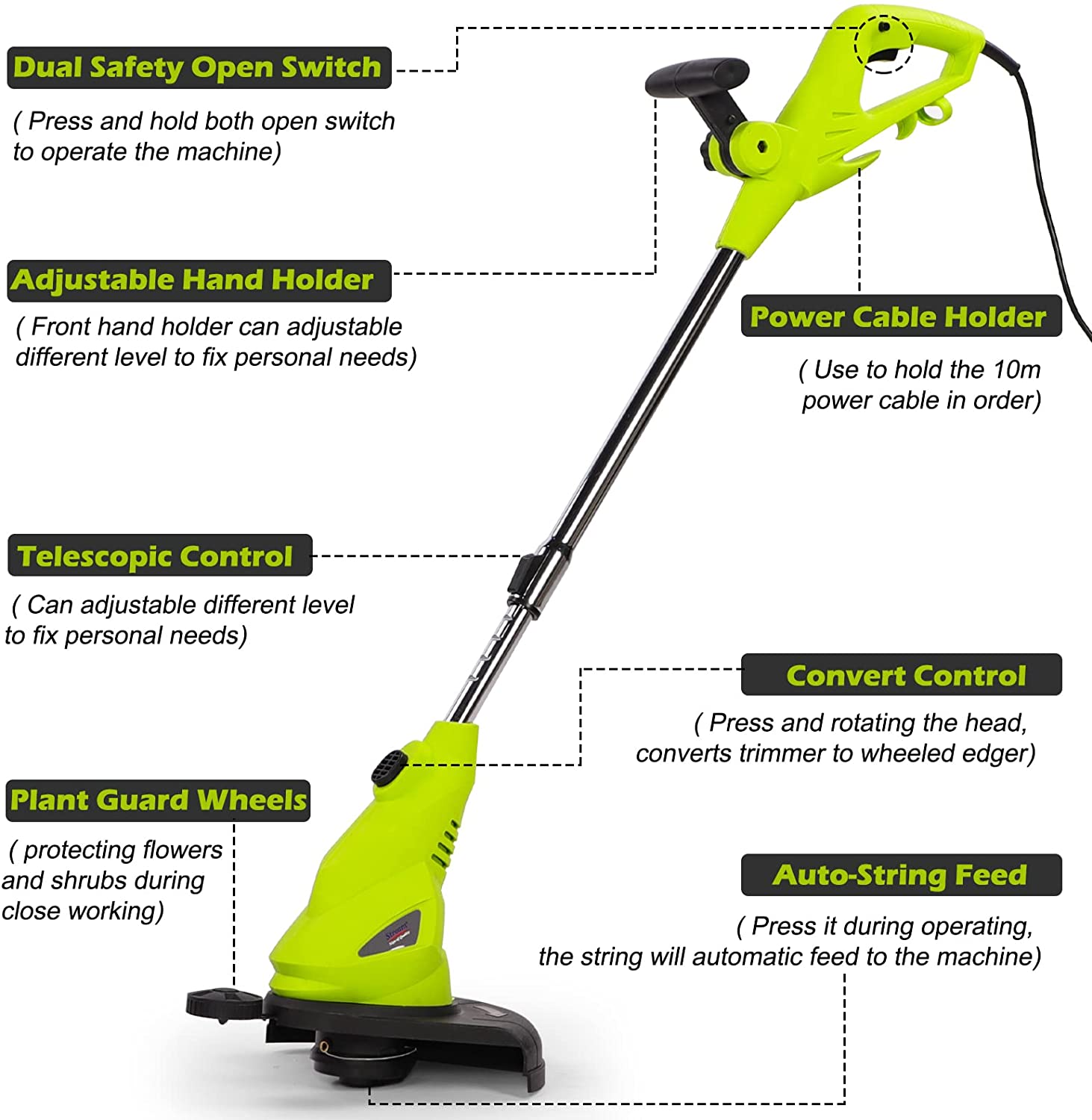 String Grass Trimmer, Stream Electric Strimmer, Weed and Yard